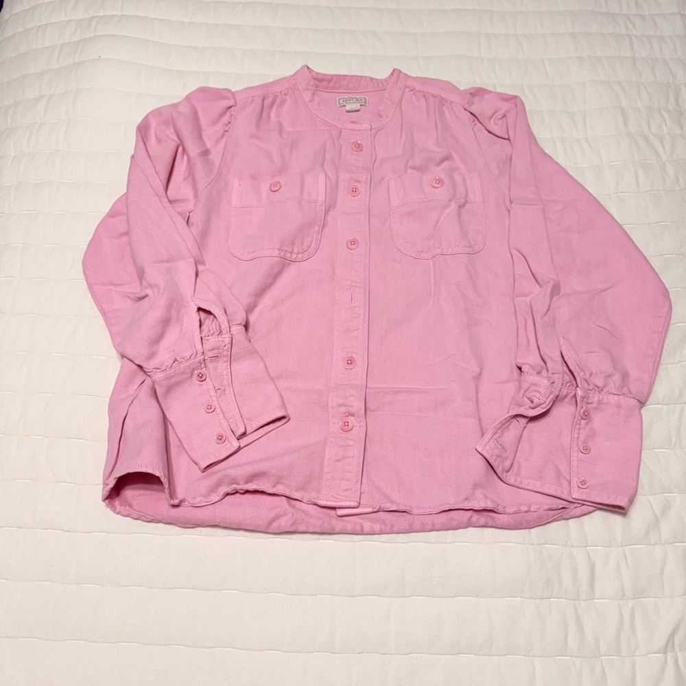 JCrew Pink Button-Front Utility Shirt